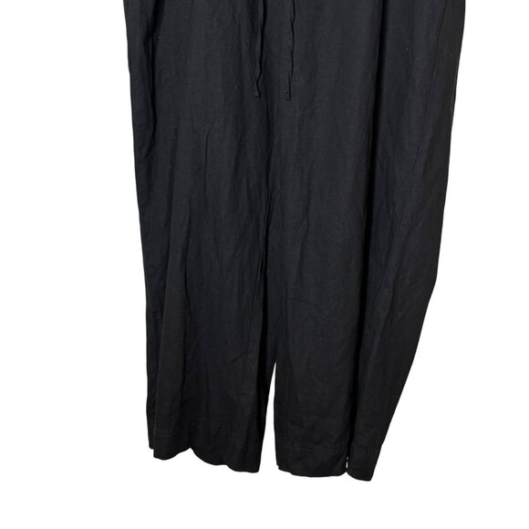 Lane Bryant Plus Size 22 Linen Blend Wide Leg Pants Black Pull On Elastic Waist - Picture 8 of 12